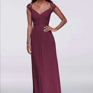 David’s Bridal Wine Bridesmaid Dress